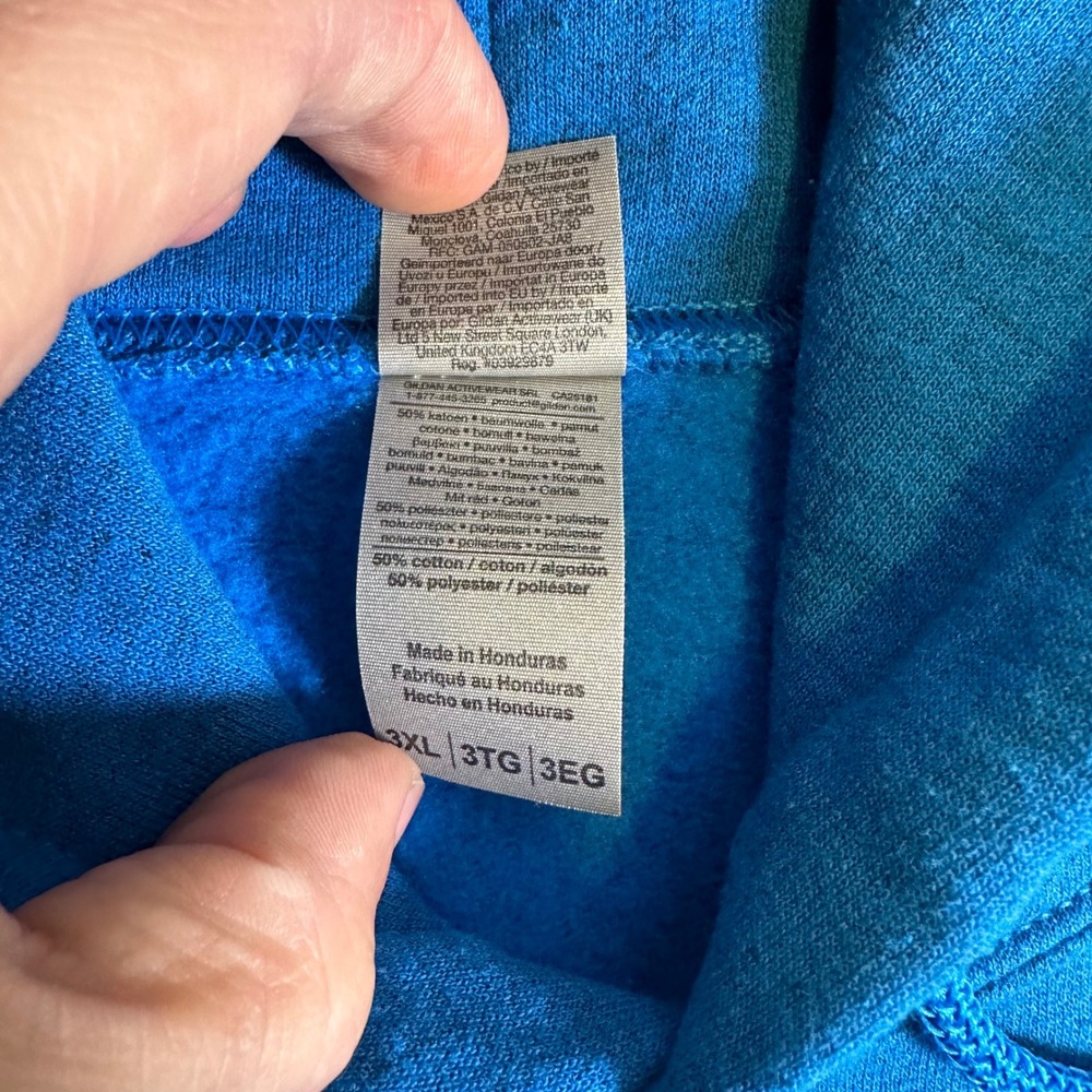 Gildan Bluey Dad Bod Father Figure Hoodie Mens 3XL Blue Graphic Sweatshirt - Picture 9 of 14